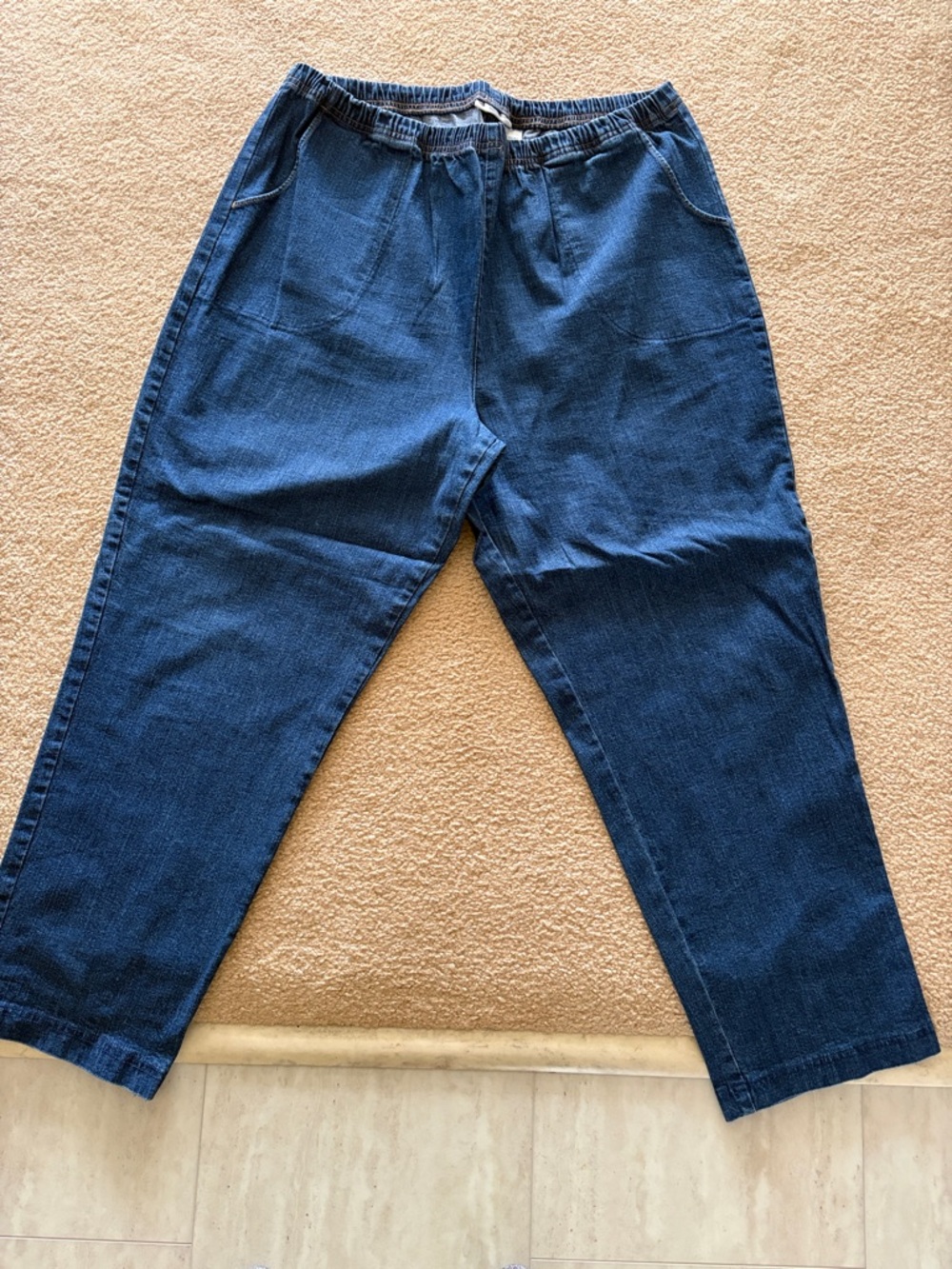 croft & barrow Navy Blue Elastic Waist Denim Pants